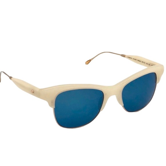 Oliver Peoples Sunglasses Hobson White Blue Mirror Polarized Unisex READ GUC - Picture 1 of 13